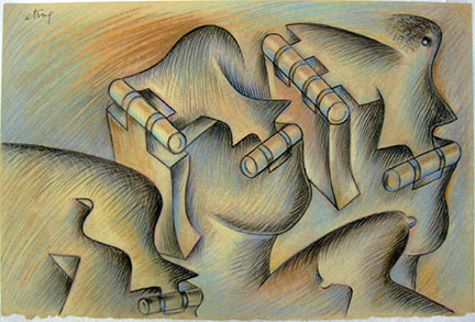 Sorel Etrog Study for Family Group